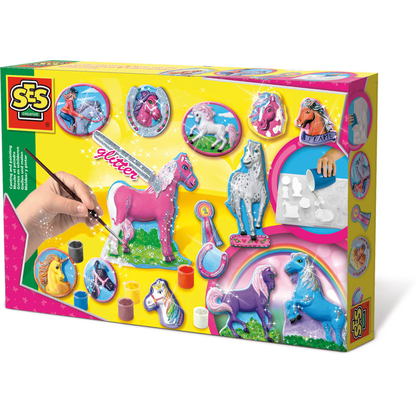 Artikelbild 4 für SES Creative® Gipsgießen-Set Glitzer Pferde mehrfarbig, Artikelnummer 110506
