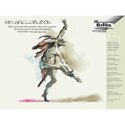 Artikelbild für folia Aquarellblock 30,0 x 40,0 cm 200 g/qm, 10 Blatt, 1 Block, Artikelnummer 655112