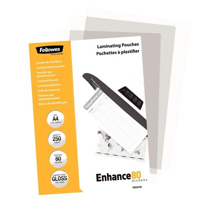 Artikelbild für Fellowes Laminierfolien glänzend für A4 80 micron, 250 St., Artikelnummer 888469