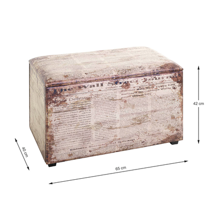 Artikelbild 2 für HAKU Möbel Sitztruhe 25774 Motiv Zeitung Holz 65,0 cm, Artikelnummer 888943