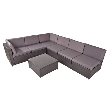 Artikelbild 2 für Garden Pleasure Loungegruppe SANSIBAR grau, silber Kunststoff, Metall, 18-teilig, Artikelnummer 897746