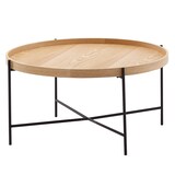 Artikelbild 1 für WOHNLING Couchtisch rund MDF-Platte eiche 78,0 x 78,0 x 40,0 cm, 1 St., Artikelnummer 909091