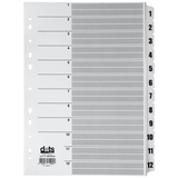 Artikelbild 1 für dots Ordnerregister Mylar DIN A4 Vollformat 1-12 weiß 12-teilig, 1 Satz, Artikelnummer 486878