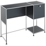 Artikelbild 1 für viasit System4 Schreibtisch anthrazit rechteckig, Rundrohrgestell silber 116,0 x 41,0 cm, Artikelnummer 491427