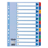 Artikelbild 1 für Esselte Ordnerregister DIN A4 Vollformat 1-12 farbig 12-teilig, 1 Satz, Artikelnummer 352831