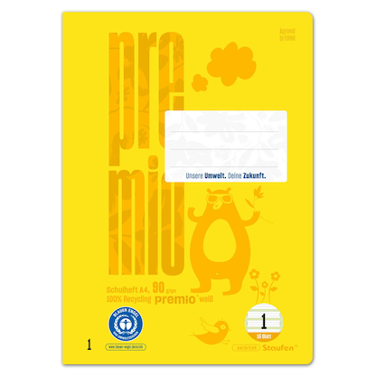 Artikelbild 2 für Staufen® Schulheft Premio Lineatur 1 liniert DIN A4 ohne Rand, 16 Blatt, 1 St., Artikelnummer 974523