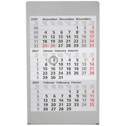 Artikelbild 2 für Tischkalender Edelstahl 2026/2027 silber matt, 1 St., Artikelnummer 547937