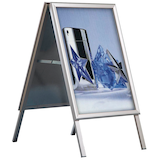 Artikelbild 1 für update displays Kundenstopper silber DIN A1 2 Fächer 63,7 x 80,0 x 100,5 cm, 1 St., Artikelnummer 216848