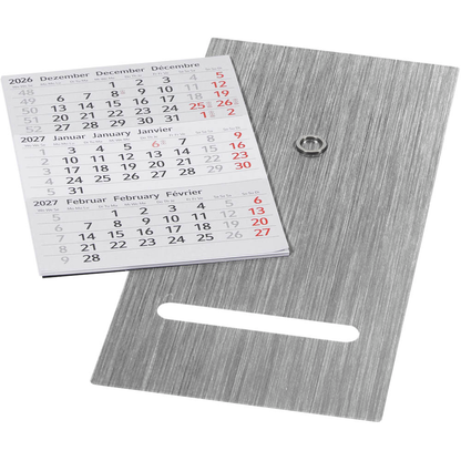 Artikelbild 4 für Tischkalender Edelstahl 2026/2027 silber matt, 1 St., Artikelnummer 547937