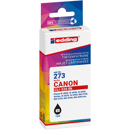 Artikelbild für edding EDD-273 schwarz Druckerpatrone kompatibel zu Canon CLI-526 BK, Artikelnummer 280180