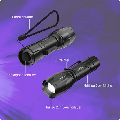 Artikelbild 8 für ANSMANN Action 400 UV LED Taschenlampe schwarz 5,0 cm, 4.200 Lux, 90 Lumen, 3 W, 1 St., Artikelnummer 629457