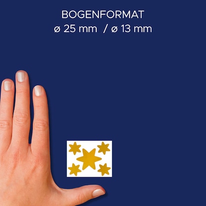 Artikelbild 5 für AVERY Zweckform Aufkleber Stern, gold, 150 Etiketten, Artikelnummer 723797