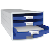 Artikelbild 1 für HAN Schubladenbox Impuls blau 1013-14D, DIN A4 mit 4 Schubladen, 1 St., Artikelnummer 445275