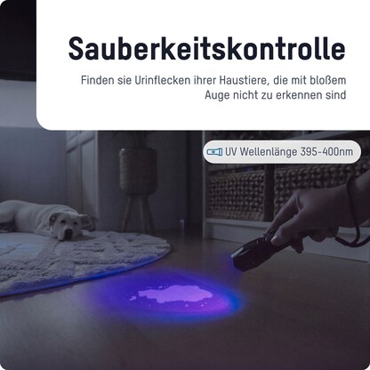 Artikelbild 5 für ANSMANN Action 400 UV LED Taschenlampe schwarz 5,0 cm, 4.200 Lux, 90 Lumen, 3 W, 1 St., Artikelnummer 629457