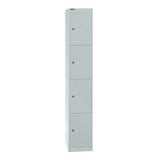 Artikelbild 1 für BISLEY Schließfachschrank lichtgrau CLK184645, 4 Schließfächer 30,5 x 45,7 x 180,2 cm, Artikelnummer 255794