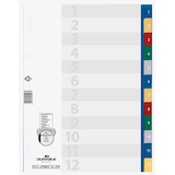 Artikelbild 1 für DURABLE Ordnerregister DIN A4 Vollformat 1-12 blau, gelb, rot, grün, grau 12-teilig, 1 Satz, Artikelnummer 823377