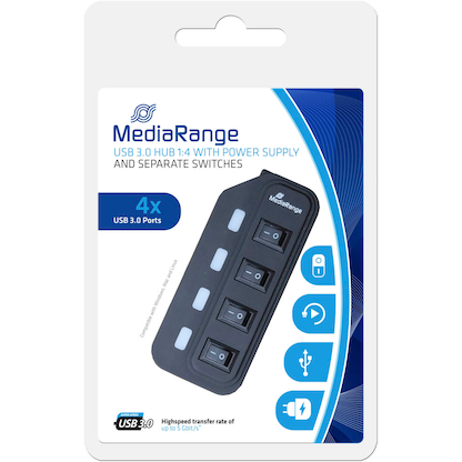 Artikelbild 4 für MediaRange USB-Hub 4-fach schwarz, Artikelnummer 240541