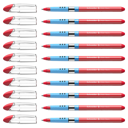 Artikelbild 5 für Schneider Kugelschreiber Slider Basic XB rot/transparent, Schreibfarbe: rot, 10 St., Artikelnummer 867317