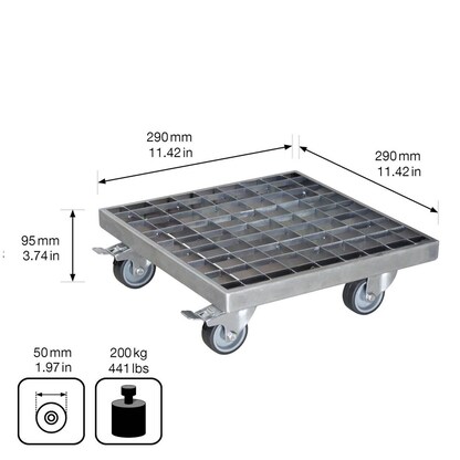 Artikelbild 2 für WAGNER® design yourself Pflanzenroller GH 7015 Metall silber quadratisch 29,0 x 9,5 cm, 1 St., Artikelnummer 419501