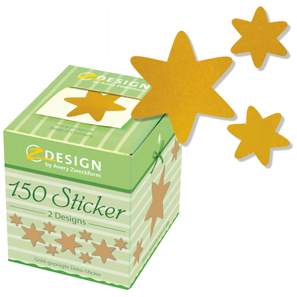 Artikelbild für AVERY Zweckform Aufkleber Stern, gold, 150 Etiketten, Artikelnummer 723797