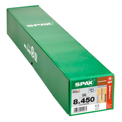 Artikelbild 2 für SPAX® Holzbauschrauben T40 Senkkopf WIROX 0191010804505 8 mm x 450 mm, 50 St., Artikelnummer 397236