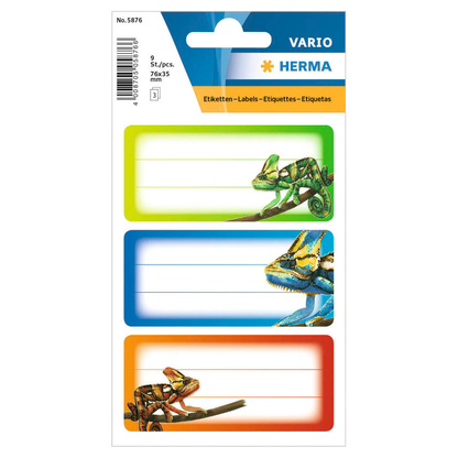 Artikelbild für HERMA Schuletiketten 5876 Gecko, 9 Etiketten, Artikelnummer 901811