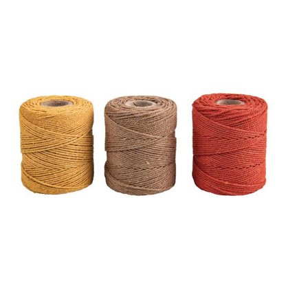 Artikelbild für Rayher Makramee Garn selfgelb, natur, terrakotta Ø 1,0 mm, 3 St., Artikelnummer 686756