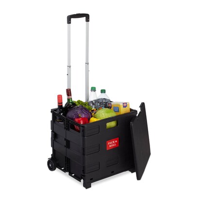 Artikelbild 2 für relaxdays Einkaufstrolley Kunststoff schwarz 45,0 x 38,0 x 99,0 cm, Artikelnummer 361851