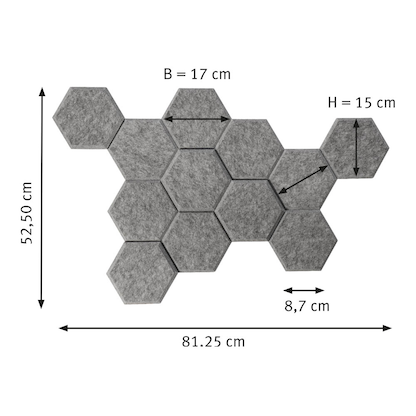 Artikelbild 2 für HAMMERBACHER Akustikpaneele Wand VAWB15/5 VAWB15/5, grau, 1 St., Artikelnummer 778714