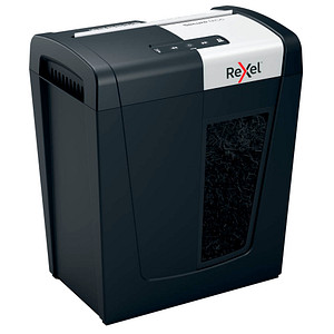Rexel Secure MC6 Aktenvernichter mit Partikelschnitt P-5, 2 x 15 mm, bis 6 Blatt, schwarz