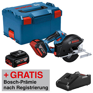 AKTION: BOSCH Professional GKM 18V-50 Akku-Handkreissäge-Set 18,0 V, mit 2 Akkus mit Prämie nach Registrierung