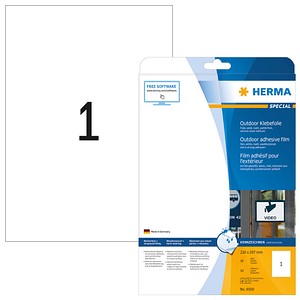 10 HERMA Folien-Kraftklebe-Etiketten 9500 weiß 210,0 x 297,0 mm