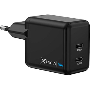 XLAYER Powercharger 45W Ladeadapter schwarz, 45 Watt