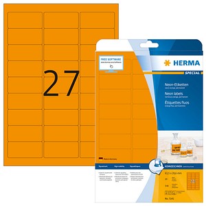 HERMA Etiketten 5141 orange 63,5 x 29,6 mm, 20 Blatt