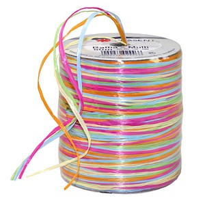 PRÄSENT Geschenkband Raffia matt pink/orange/grün/blau/natur 3,0 mm x 50,0 m