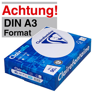 Clairefontaine Kopierpapier Clairalfa DIN A3 90 g/qm 500 Blatt Clairefontaine Kopierpapier Clairalfa DIN A3 90 g/qm 500 Blatt