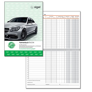 SIGEL Fahrtenbuch, Pkw und Lkw mit Kraftstoffverbrauch Formularbuch FA514