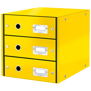 LEITZ Schubladenbox Click & Store  gelb 60480016, DIN A4 mit 3 Schubladen