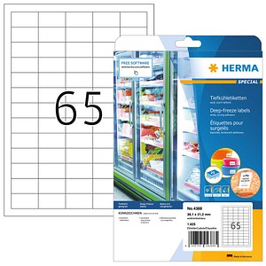 HERMA SPECIAL Tiefkühletiketten 4388 weiß 38,1 x 21,2 mm, 25 Blatt