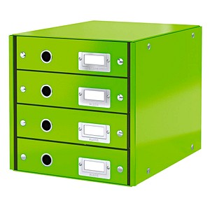 LEITZ Schubladenbox Click & Store grün DIN A4 mit 4 Schubladen