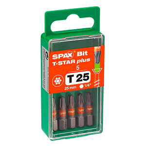 5 SPAX® T25 T-STAR  Plus Bits, 5 St.