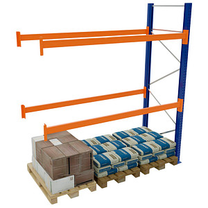 SCHULTE Anbau-Schwerlastregal 46827-N orange, blau, silber 278,6 x 110,0 x 300,0 cm