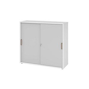 HAMMERBACHER Schiebetürenschrank 1753S, V1753S/W/5/SG grau, weiß 2 Fachböden 120,0 x 40,0 x 110,0 cm
