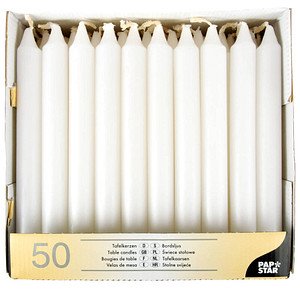 50 PAPSTAR Kerzen weiß