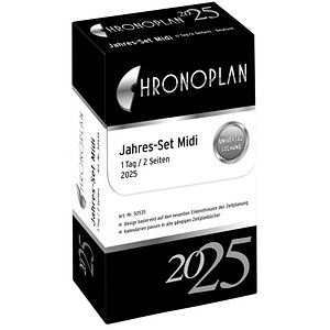 CHRONOPLAN Kalendereinlage 2025 Jahres-Set Midi (9,6 x 17,2 cm)