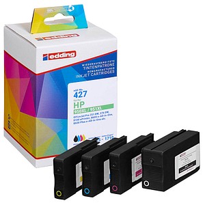 edding EDD-427 schwarz, cyan, magenta, gelb Druckerpatronen kompatibel zu HP 950XL + 951XL (C2P43AE), 4er-Set