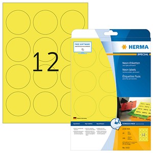 240 HERMA Etiketten 5152 gelb 60,0 x 60,0 mm