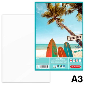 herlitz Zeichenblock DIN A3 100 g/qm, 20 Blatt, 1 Block