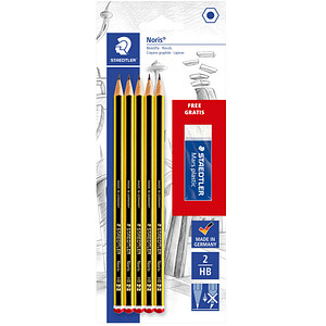 STAEDTLER Noris® 120 Bleistifte HB schwarz/gelb, 1 Set