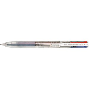 PILOT 4-Farben-Kugelschreiber Super Grip-G4 transparent, Schreibfarbe: schwarz, blau, rot, grün, 1 St.
